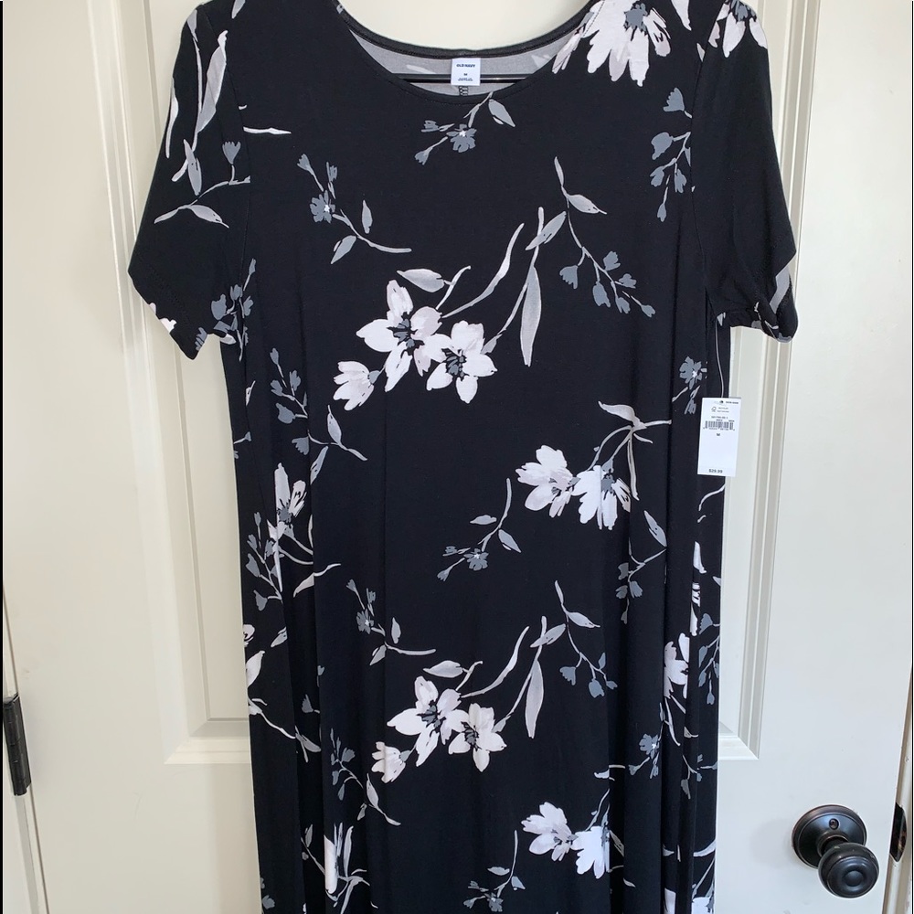 Black/grey/white floral sundress